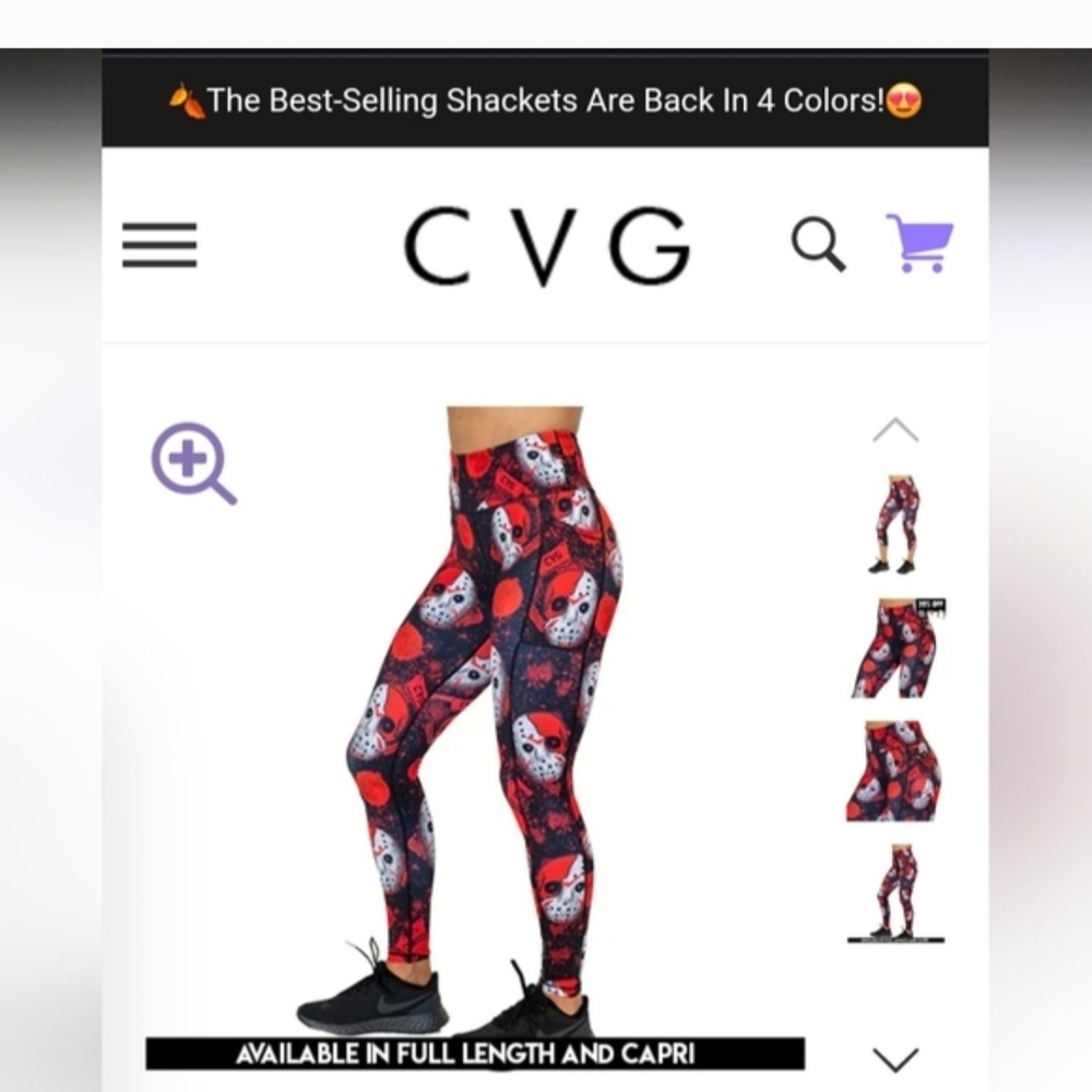 Women's Skull Pattern Leggings - Red and Black